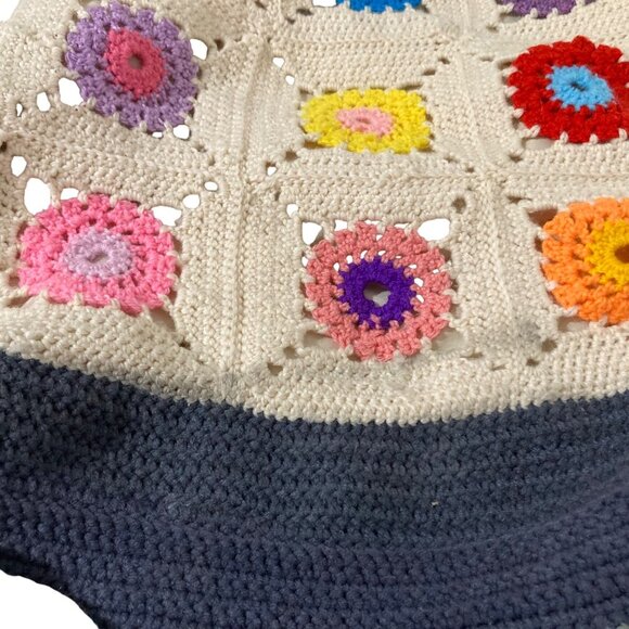 Handmade Crochet Granny Square Bag With Floral Squares Camo - Picture 5 of 5